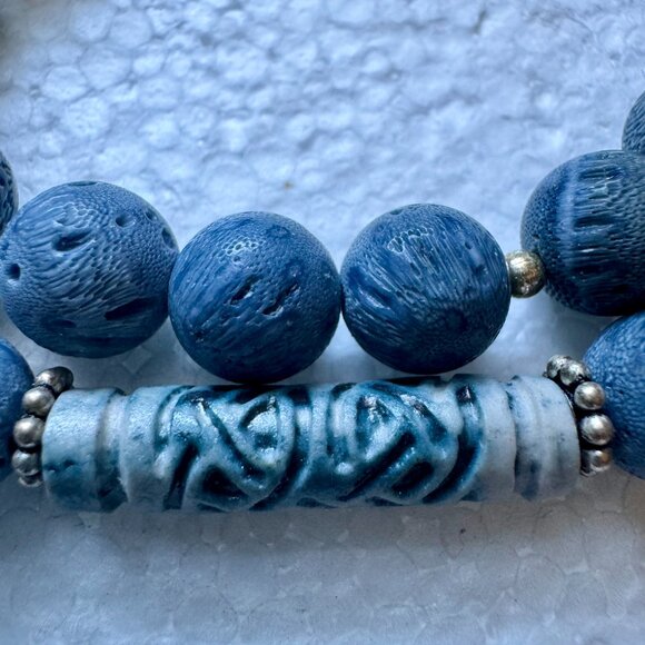 Unique One of a Kind Blue Sponge Coral Necklace Only You will have - Picture 2 of 11